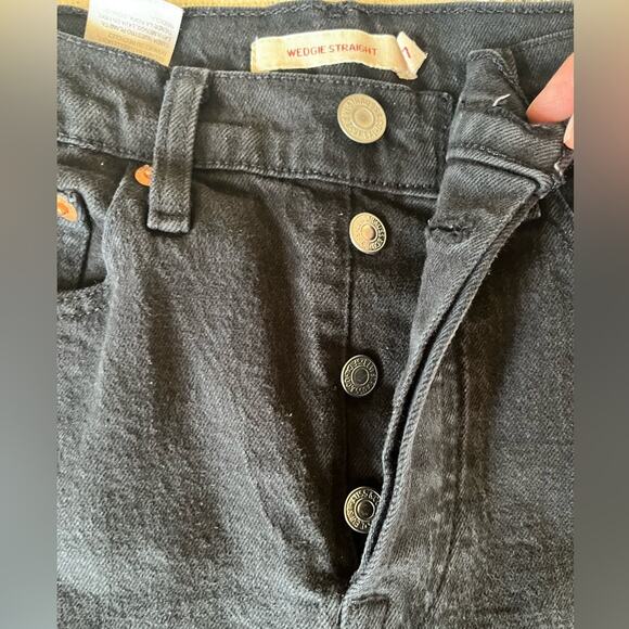 Levi’s Wedgie Straight Ankle black cropped Jeans size 27 - Picture 4 of 9